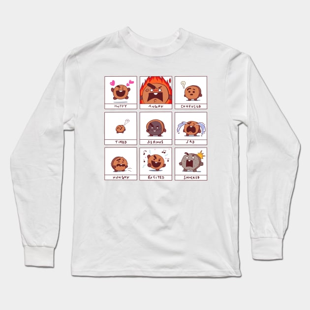shooky faces cartoon Long Sleeve T-Shirt by tonguetied
